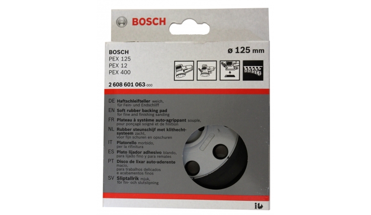 Plateau de ponçage souple pour ponceuse Bosch PEX 125/12/400 - Bosch 2608601063