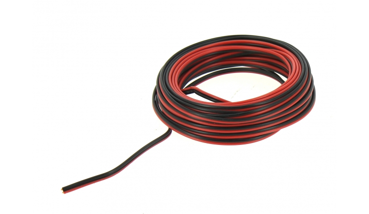 Cable HiFi 2 x 0.75 mm² Rouge et Noir - Bobine de 10 m - Ref 213320 - Debflex