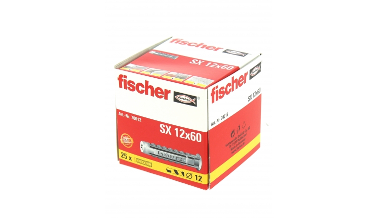 Cheville Nylon SX Ø 12 x 60 mm -Boîte de 25 - Fischer
