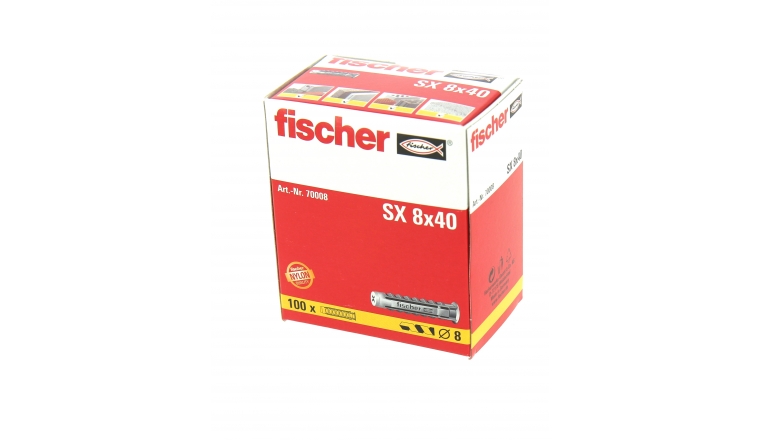 Cheville Nylon SX Ø 8 x 40 mm -Boîte de 100 - Fischer