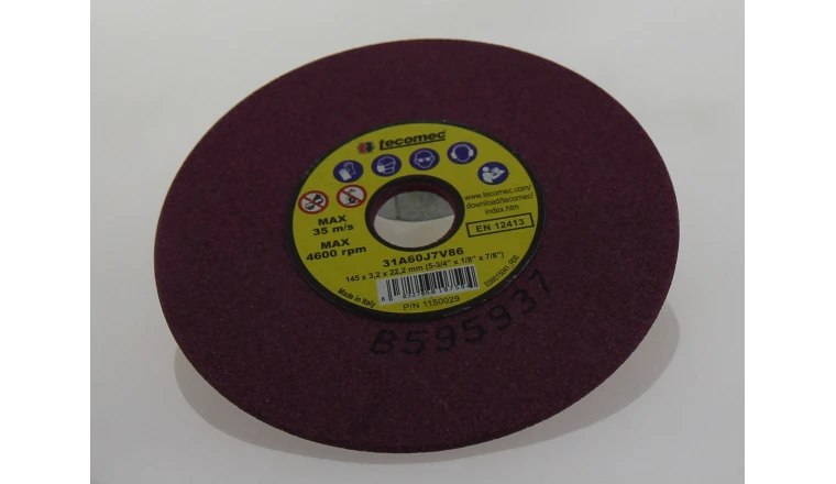 Meule d'affûtage Tecomec 145x22,2x3,2mm Qualité dure 9302517