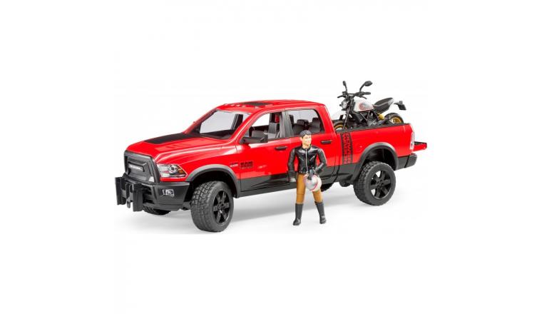 Pick Up Power Wagon avec moto Ducati et Pilote - Bruder 2502
