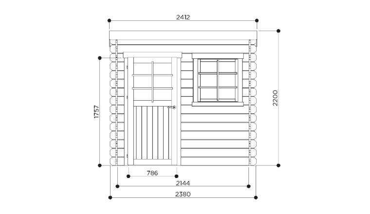 ABRI BOIS NEVERS 28MM 238X238CM AUTOCLAVE S8332-1