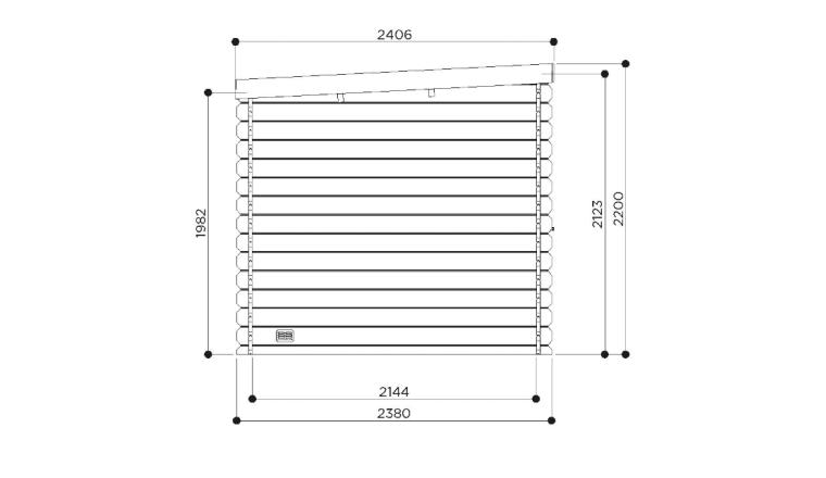 ABRI BOIS NEVERS 28MM 238X238CM AUTOCLAVE S8332-1