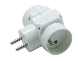 Triplite 2 P+T Latérale 2 Prises P+T + 1 Prise 2P Blanche