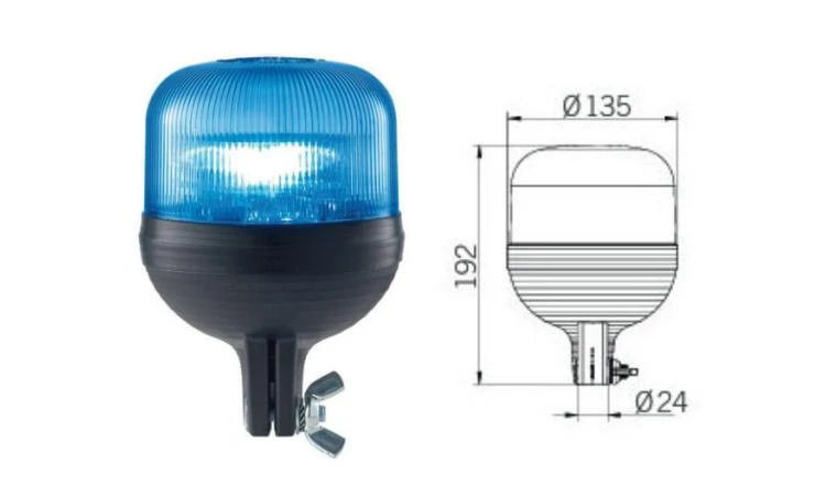 Gyrophare bleu flexible 10/30W déneigement Spécial hiver