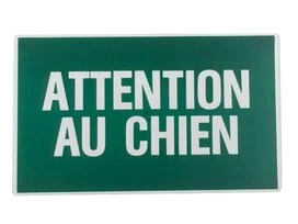 PLAQUE 330X200 ATTENTION CHIEN