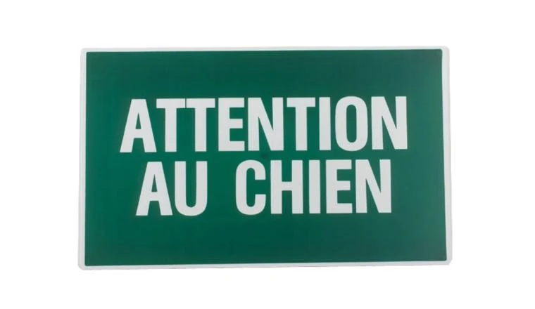 PLAQUE 330X200 ATTENTION CHIEN