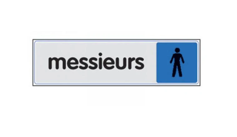 PLAQUE 170X40 MESSIEURS  TEXTE