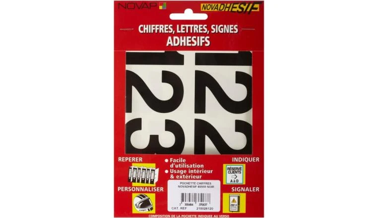 CHIFFRE NOVADHESIF 60MM NR POC
