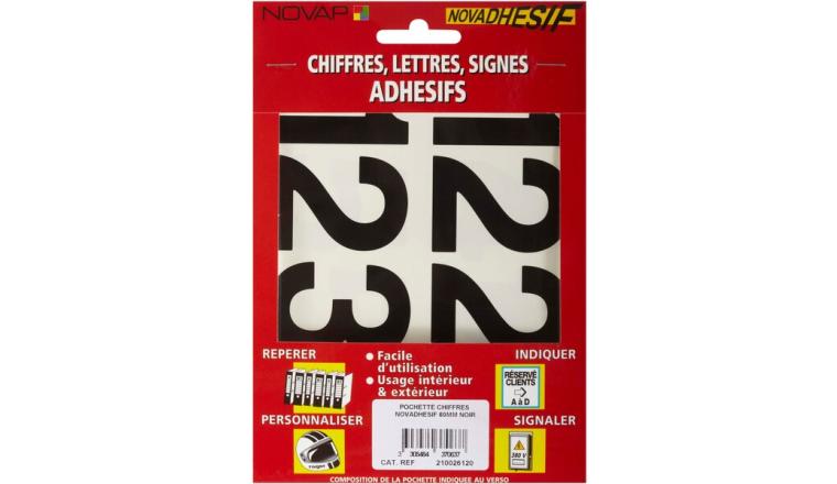 CHIFFRE NOVADHESIF 60MM NR POC