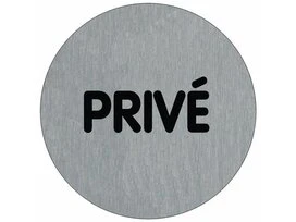 PLAQUE SIGNALETIQUE ALU BROSSE DIAM 75MM - PRIVE