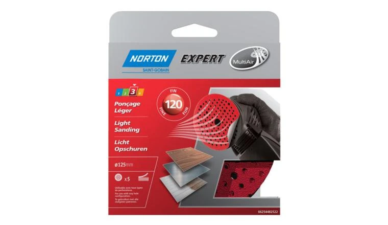 DISQUES ABRASIFS NORTON 125 X 125 MM GRAINS 120 X5