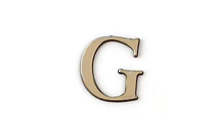 LETTRE G  AUTOCOLLANT 40MM OR