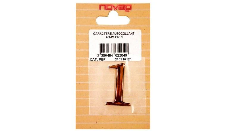 CHIFFRE 1 40MM AUTOCOLLANT OR