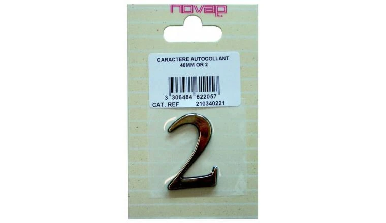 CHIFFRE 2 40MM AUTOCOLLANT OR