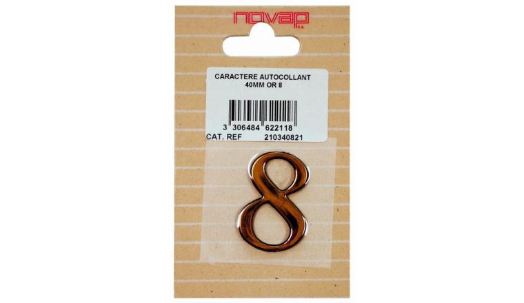 CHIFFRE 8 40MM AUTOCOLLANT OR