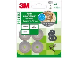 PATINS PLASTIQUEA VISSE TRANSPARENT 25MM LOT DE 4