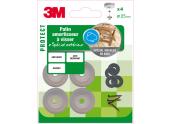 PATINS PLASTIQUEA VISSE TRANSPARENT 25MM LOT DE 4