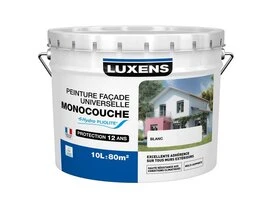 PEINTURE EXTERIEURE FACADE ACRYLIQUE LUXENS BLANC MAT 10L