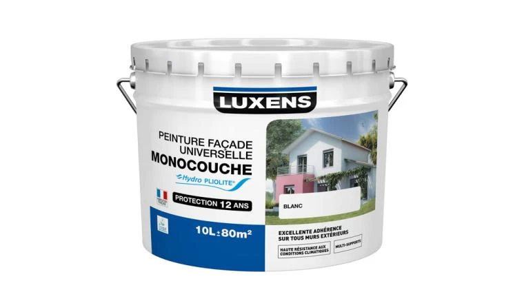 PEINTURE EXTERIEURE FACADE ACRYLIQUE LUXENS BLANC MAT 10L