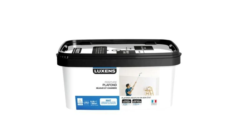 PEINTURE PLAFOND BLANC MAT LUXENS NEUF ET BON ETAT 2.5L