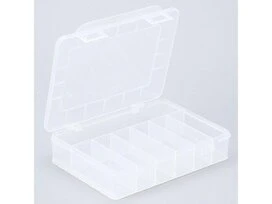 BOITE VIS TRANSPARENTE 7COMPARTIMENTS 18X15X4CM