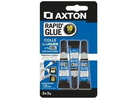 COLLE DE REPARATION AXTON RAPID GLUE 2 LIQUIDE + 1 GEL TUBE 3G