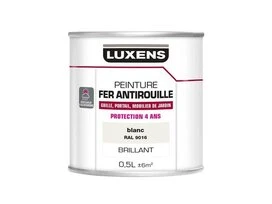 PEINTURE FER BLANC BRILLANT 0.5L LUXENS