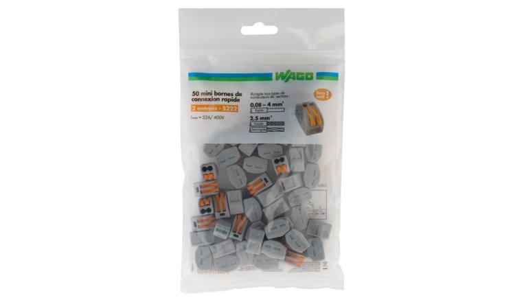 Borne Wago à leviers 2,5mm² fils souples rigides x50