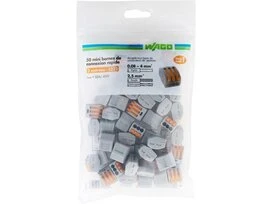 Borne Wago 3 fils 0,8 - 4mm² fils soupes et rigides x50