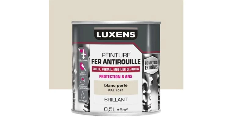 PEINTURE FER EXTERIEUR BLANC PERLE BRILLANT 0.5L