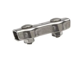 SERRE-CABLE PLAT 2 BOULONS INOX A2 POUR CABLE D3MM X2