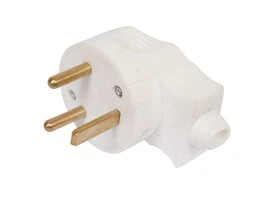 FICHE MALE 20A 2P+T COUDE BLC