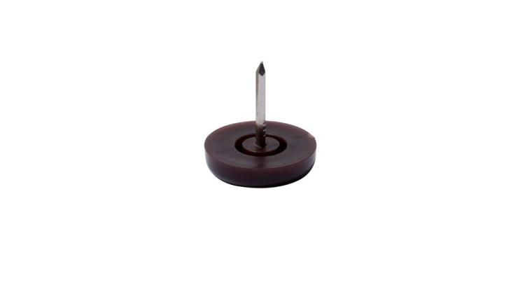 PATINS+CLOU PLASTIQUE MARRON 20MM LOT DE 32