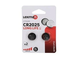 PILE BOUTON 3V CR2025 LOT DE 2 LEXMAN
