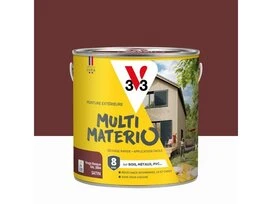 PEINTURE EXTERIEURE MULTIMATIAUX ROUGE BASQUE SATIN V33 2L