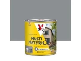 PEINTURE EXTERIEURE MULTIMATERIAUX GRIS GALET SATIN V33 0.5L