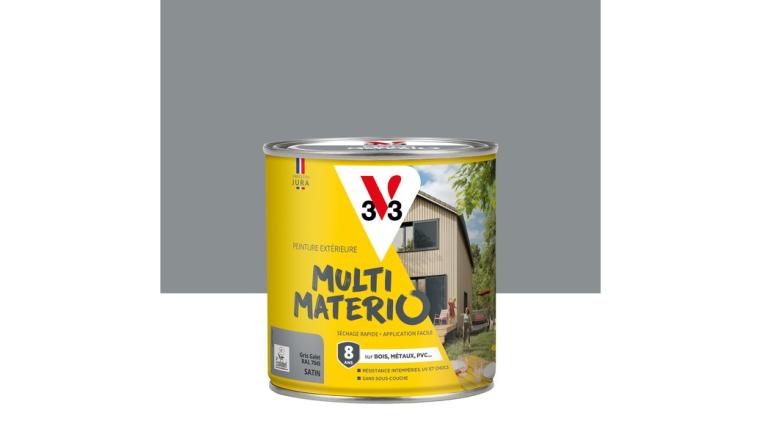 PEINTURE EXTERIEURE MULTIMATERIAUX GRIS GALET SATIN V33 0.5L