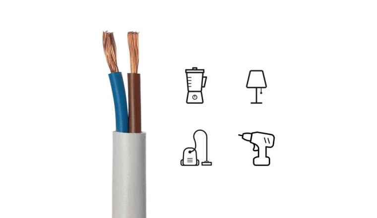 CABLE HO5VVF 2X1.5MM2 BLC B15M