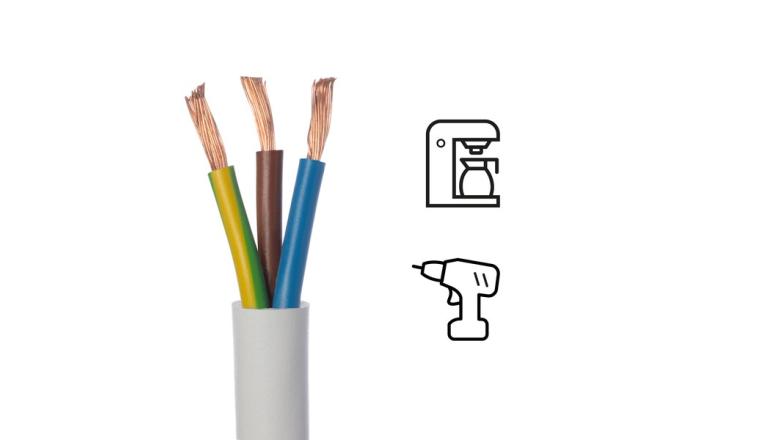 CABLE HO5VVF 3G 1.5 BLANC 50M