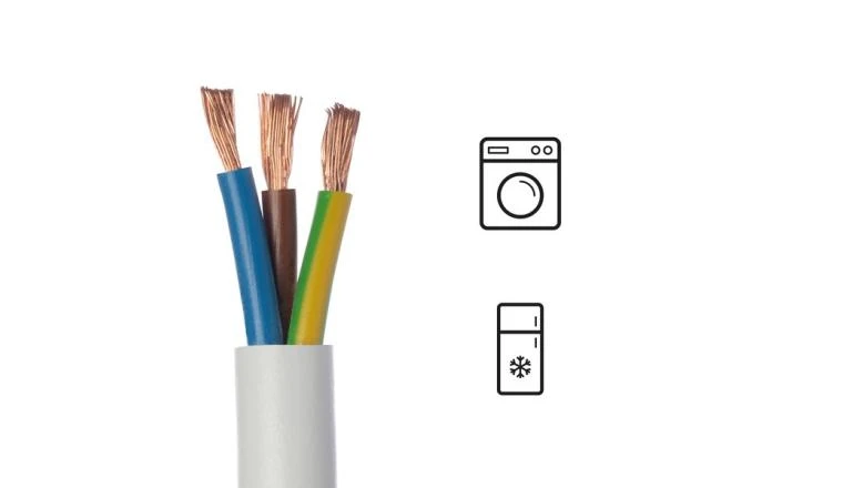 CABLE HO5VVF 3G 2.5 BLANC 10 METRES