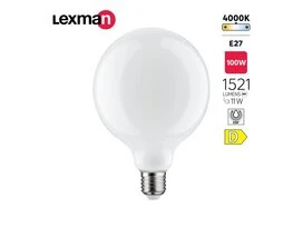 AMPOULE LED GLOBE 125MM VERRE E27 11W 100W 1521LM DEPOLIE 4000K LEXMAN