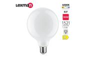 AMPOULE LED GLOBE 125MM VERRE E27 11W 100W 1521LM DEPOLIE 4000K LEXMAN