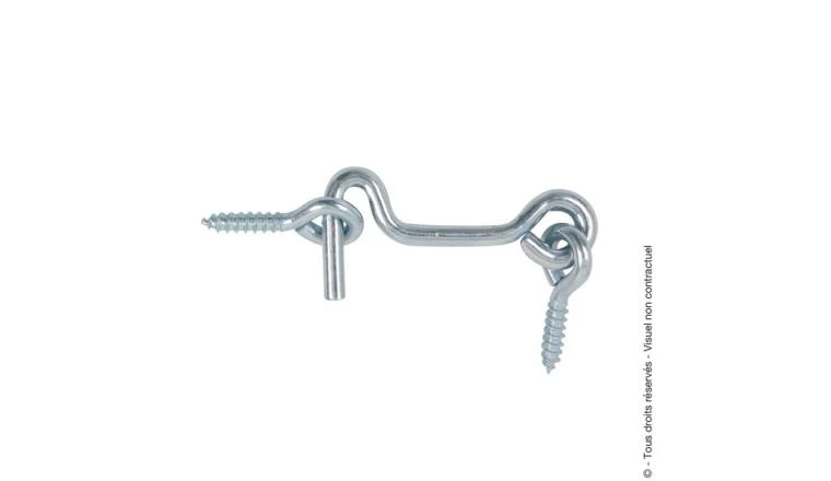 Crochet de Contrevent en Acier Zingué Ø 6 mm - L200 mm - Ref 6177200 - Industrielle de Sedan