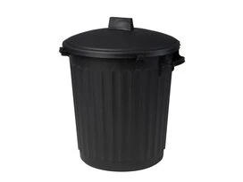 Poubelle noire 80 litres + couvercle