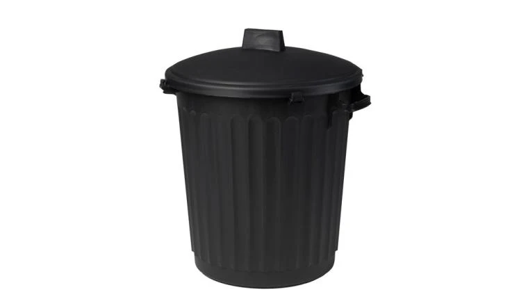 Poubelle noire 80 litres + couvercle