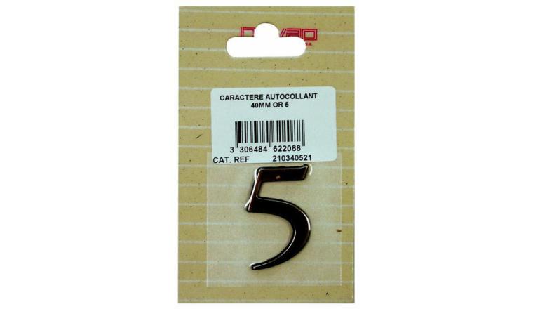 CHIFFRE 5 40MM AUTOCOLLANT OR