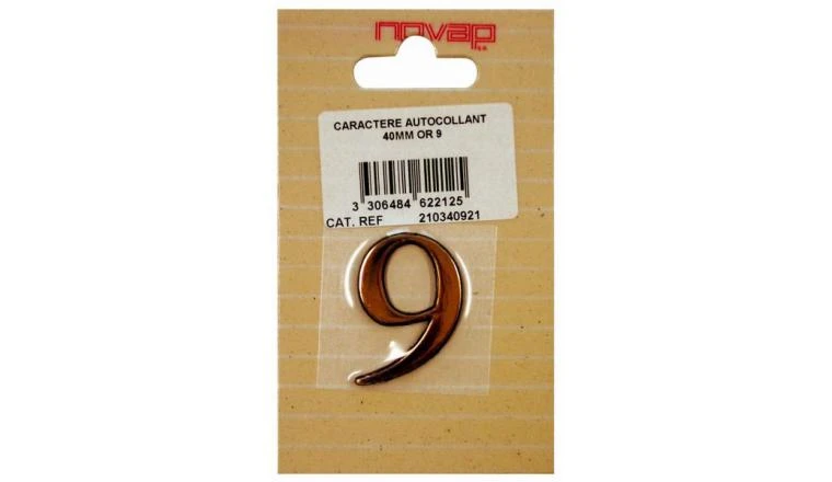 CHIFFRE 9 40MM AUTOCOLLANT OR