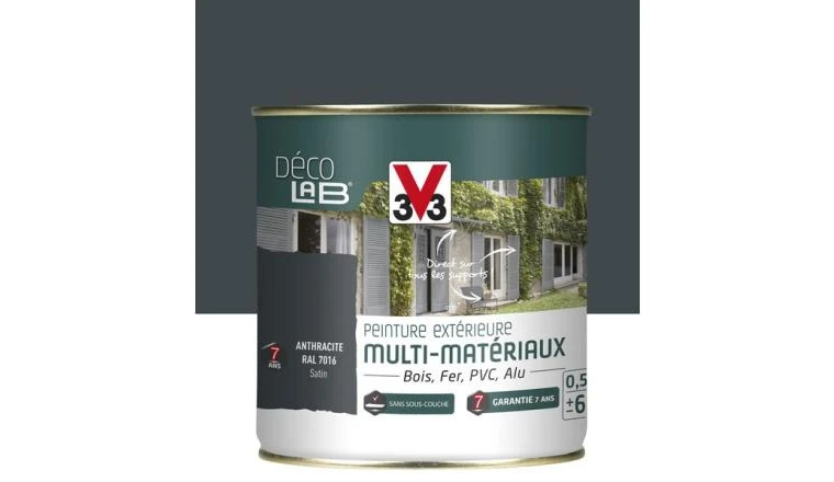PEINTURE EXTERIEURE MULTIMATERIAUX ANTHRACITE SATIN V33 0.5L